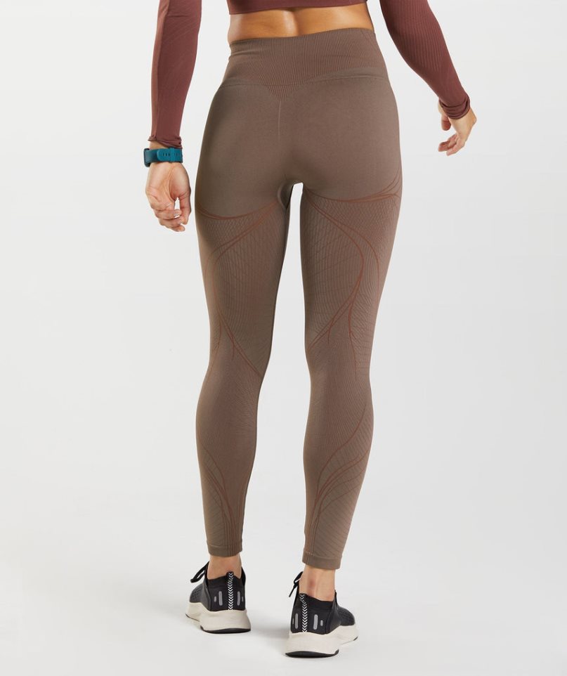 Women's Gymshark Apex Seamless Leggings Dark Brown | CA 5DN836